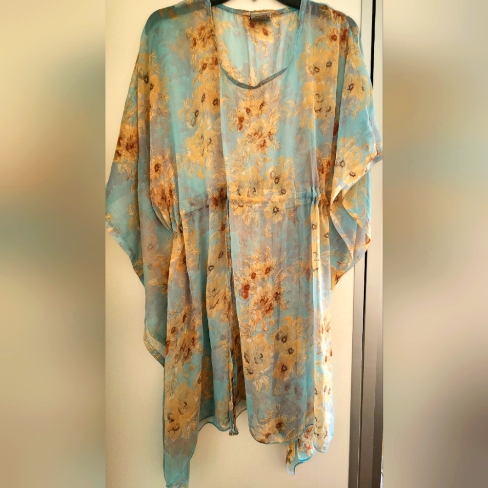 Baby blue Sunflower drawstring dress🩵